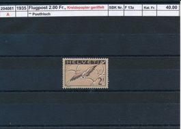 1935 Flugpost - 2.00 Fr., Kreidepapier geriffelt, **