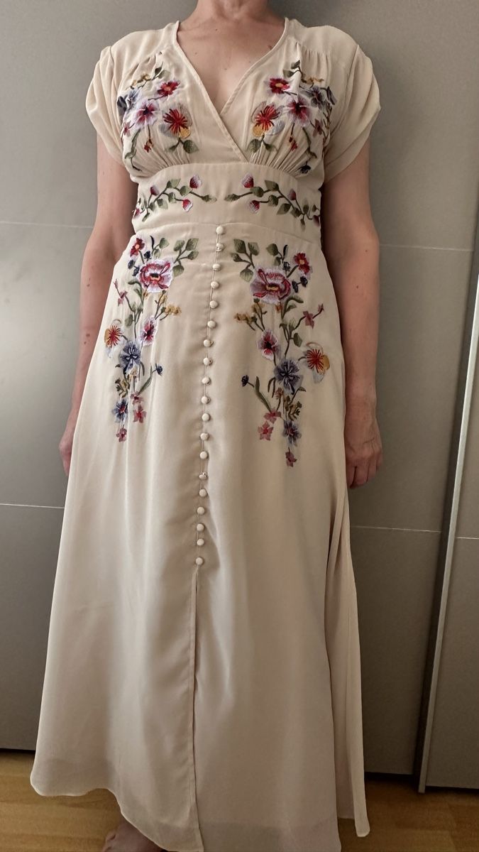 Kleider: Robe Hope&Ivi, fleuri beige taille 12 neuf  – Neu (gemäss Beschreibung) aus Vuippens von ale_6gkb 1