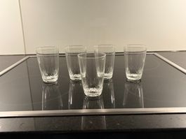 5 Weissweingläser farblos "Strahlen" Rosenthal 60er Jahre