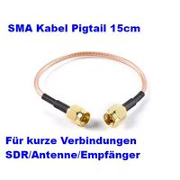 SMA Kabel Verbindung 15cm. RG316 Pigtail Koaxialkabel