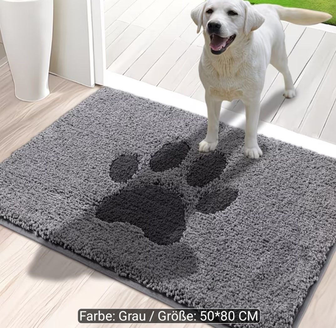 Teppiche: Schmutzfangmatte mit Pfote Grau 50x80cm, Neu! – Neu und originalverpackt aus Hunzenschwil von nudget