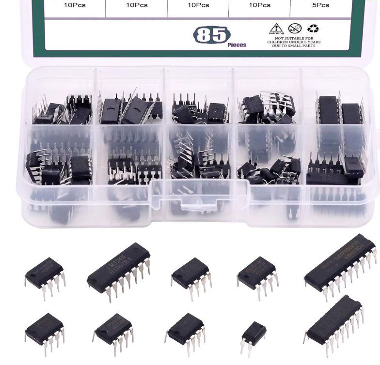 Componenti elettronici: 85Stk DIP Analog IC Sortiment in Box Op-Amp LM-Serie Timer – Nuovo e nell'imballaggio originale da Illnau venduto da diy-shop