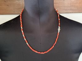 💎 Neue Unikat – Vintage Korallenkette Neu Gefasst