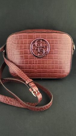 Guess Umhängetasche in Kroko-Optik "Burgundy"