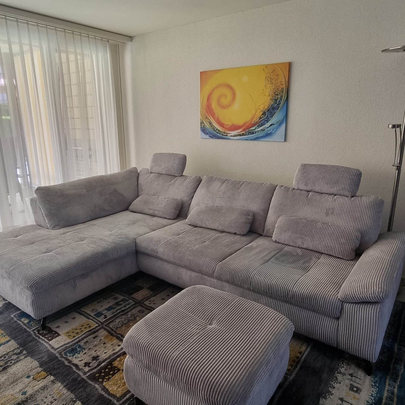 Divani: Ecksofa hellgrau Cordstoff – Usato da Cham venduto da Pilatus97