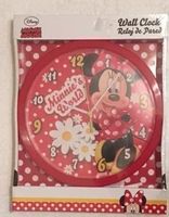Wanduhr Minnie Mouse 25cm OVP Rund rot