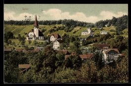 AK Spiez, Totalansicht mit Kirche