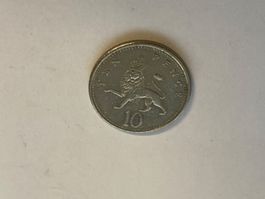 Pièce de monnaie 10 Pence Royaume-Uni 1992 état usagé