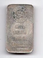 (1097) Silberbarren 20 g, Argor, stgl