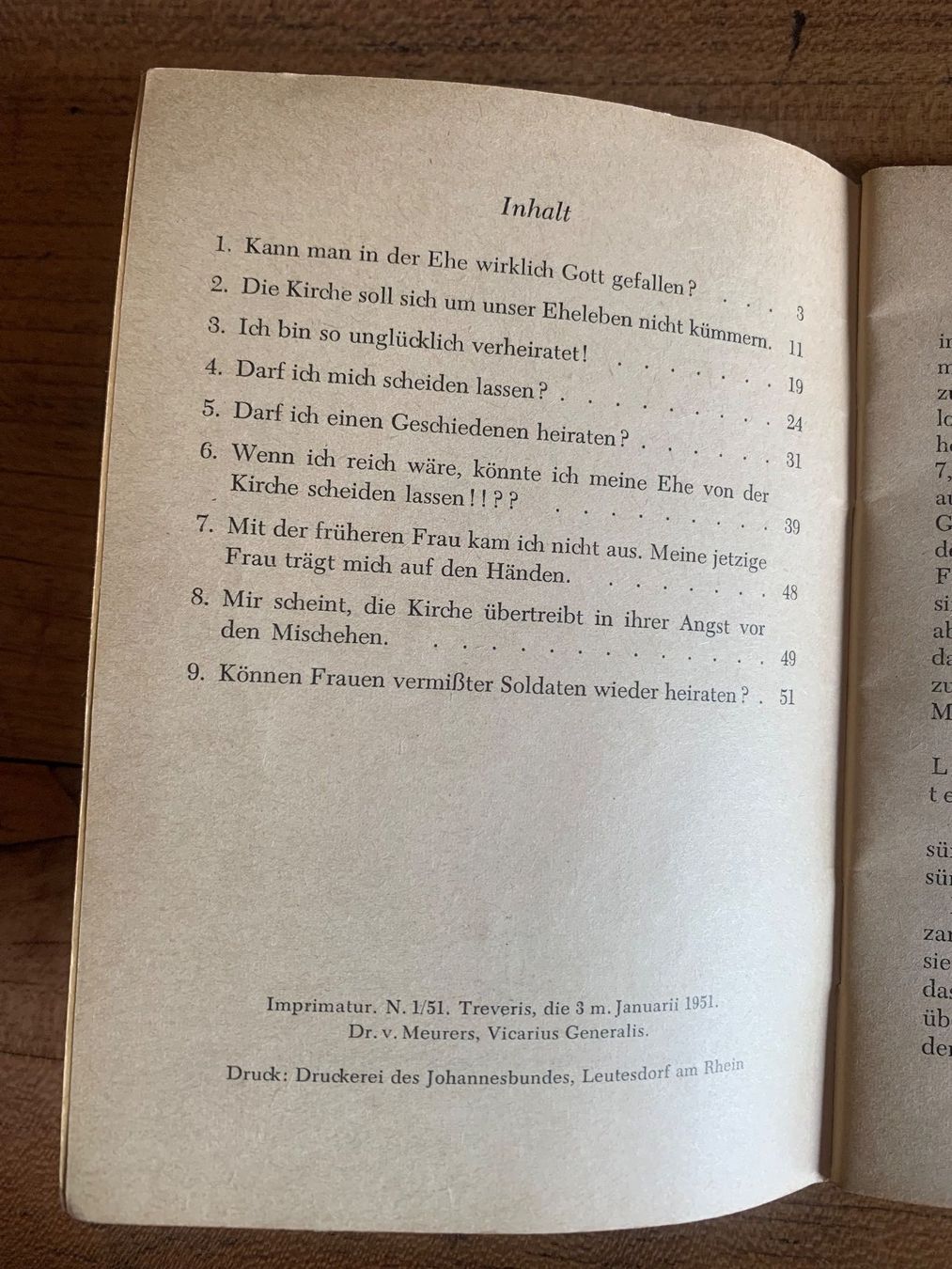 Libri: Buch Brennende Ehefragen  1951 – Usato da Bernhardzell venduto da Magno69 2