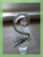 Glasfigur Schwan Dekoration blau gebraucht