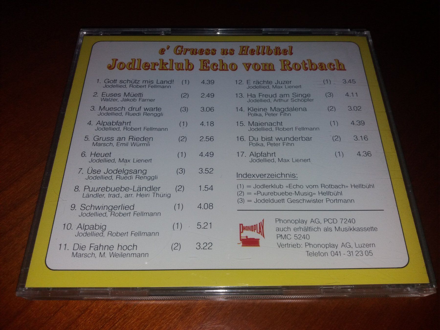 CD: Jodlerklub Echo vom Rotbach - E Gruess us Hellbüel – Usato da Brittnau venduto da Zibu 1
