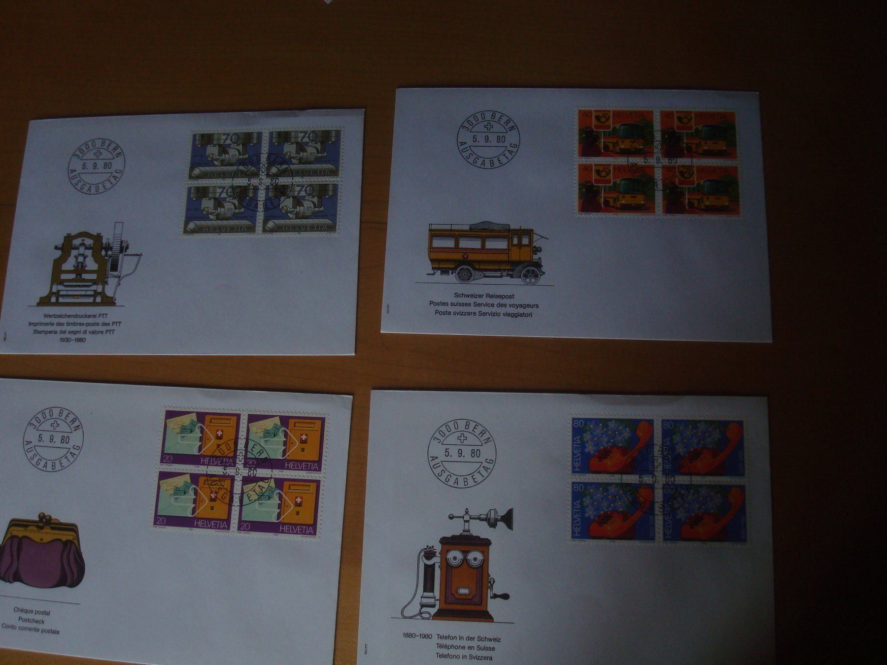 Tutti i francobolli: CH 1980 FDC Serie einzeln und 4er – Usato da Gordola venduto da Polentaefung 2