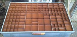 Sauberer bakelit Schriftenkasten, Setzkasten, Schublade