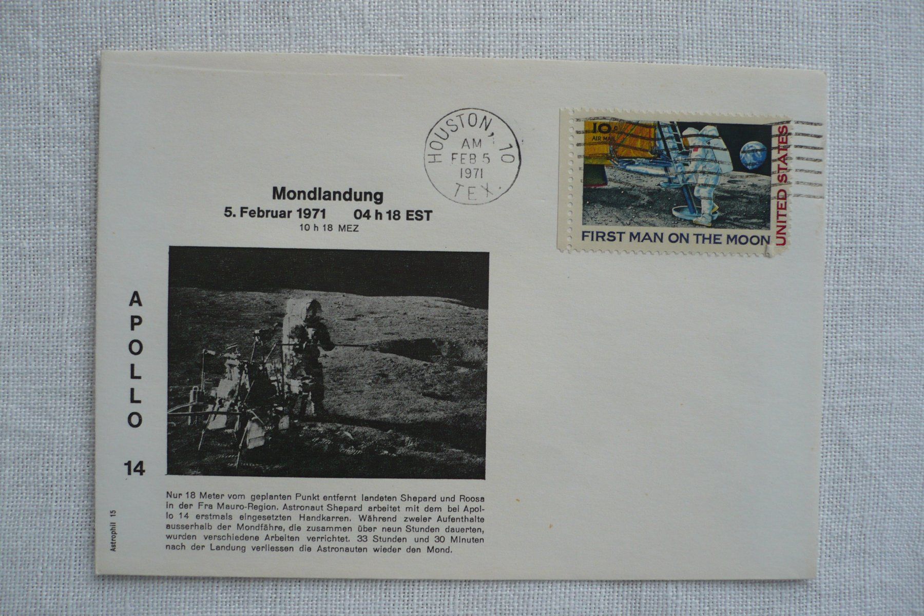 Tutti i francobolli: 1971 APOLLO 14 Mondlandung – Usato da Zürich venduto da saltandpepper008