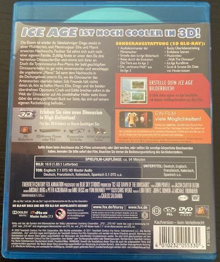 Tutti i DVDs: Ice Age (3) Blu-ray 3D & 2D + DVD + Digital Copy  3'Blu-Rays – Usato da St. Gallen venduto da elk2024 3