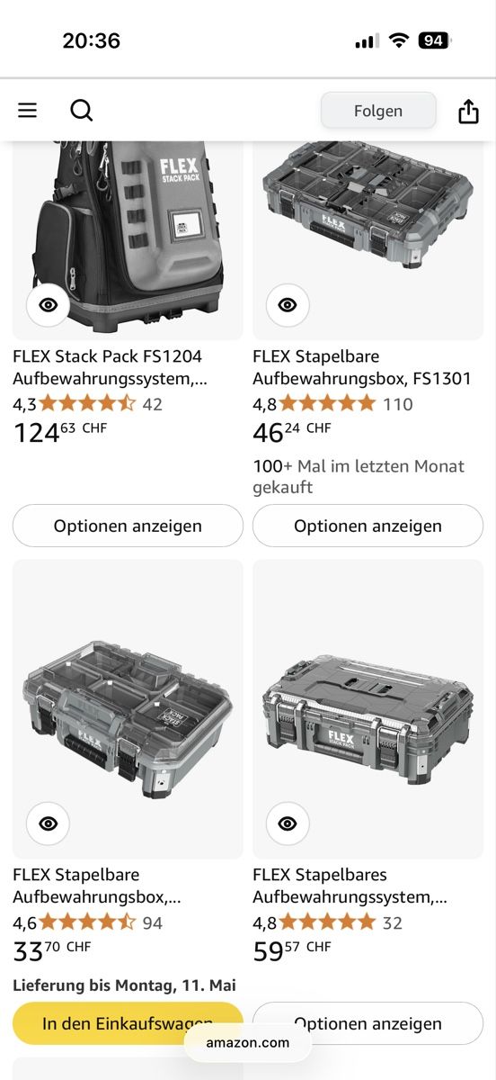 Flex Tutti gli attrezzi: FLEX Stackpack 6-teiliges Aufbewahrungssystem Boxen – Nuovo (secondo la descrizione) da Vaduz venduto da joh_l522 2