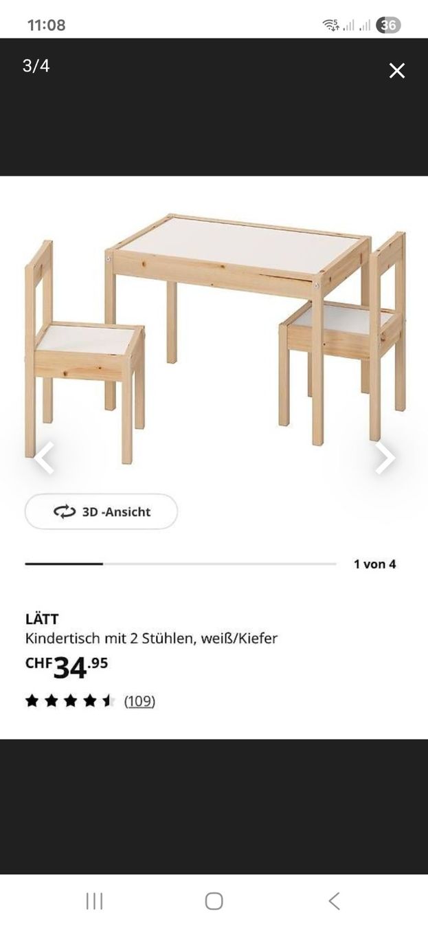 Ikea Tables: Kindertisch mit Stühlen von IKEA – D'occasion à Bronschhofen par magda_m 3