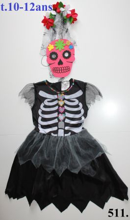 Costume squelette / Skelett t. 10 - 12 ans
