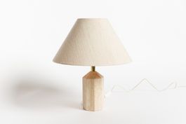 SUPERSALE - Tischlampe mit Sockel aus Travertin