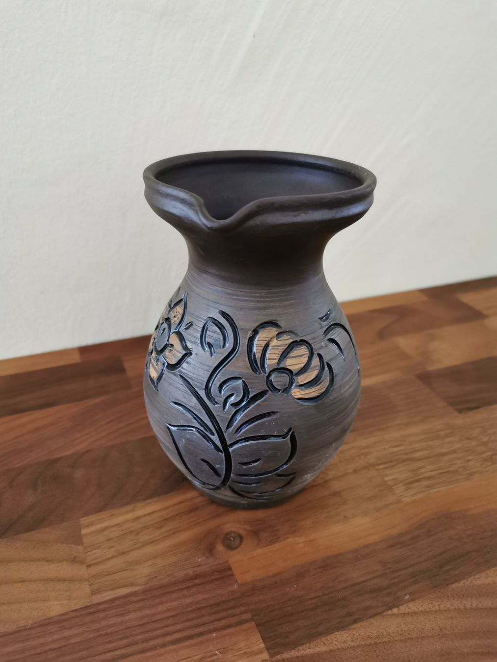 Caraffe: Krug / Karaffe / Vase in braun mit Blumen – Usato da Boniswil venduto da Totomat-Lady2 1