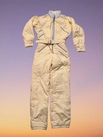 Vintage Ski-Overall von New Line, Grösse 36, Gelb, NoTop