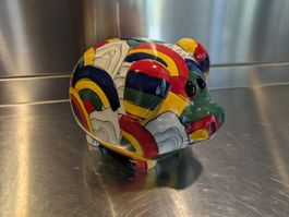 Grosses Sparschwein Pop Art Talavera Memphis vintage
