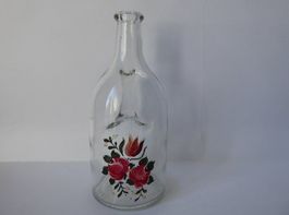 Schöner Glaskrug mit Blumen, 23cm, handbemalt