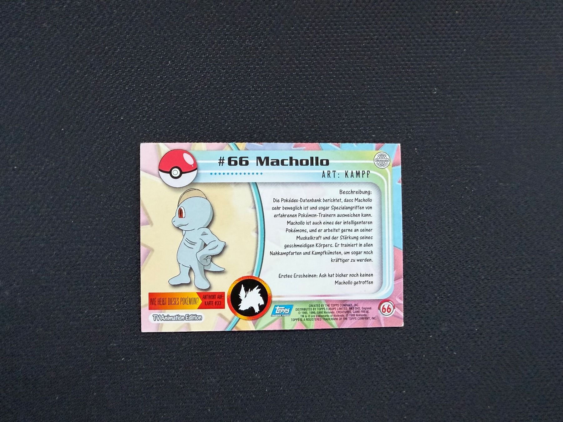 Pokémon Carte collezionabili: Pokémon Topps 1999 - Machollo – Usato da Zürich venduto da mountainwizard00 1