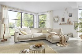Ecksofa High End in Cord snow Rechts