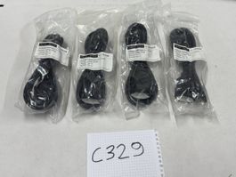 4x Verlängerungs Kabel / Stromkabel 2m schwarz (C329)