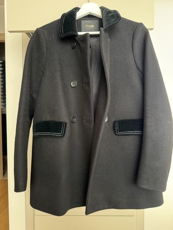 Manteau MAJE Noir, Taille 36 - Élégant pour l'hiver!