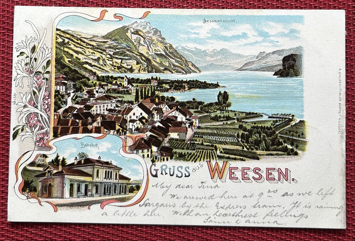 Cartoline postali: Gruss aus Weesen Litho  – Usato da Horw venduto da Tellbub