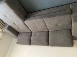 Ecksofa dunkelgrau Stoff guter Zustand 270x170cm