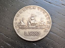 🇮🇹 Italy 500 lire Caravelle Silver *** 11g ***  .835 ***