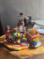 Figurines Set, Motorcycle Family, Bus, Dominican Republic.