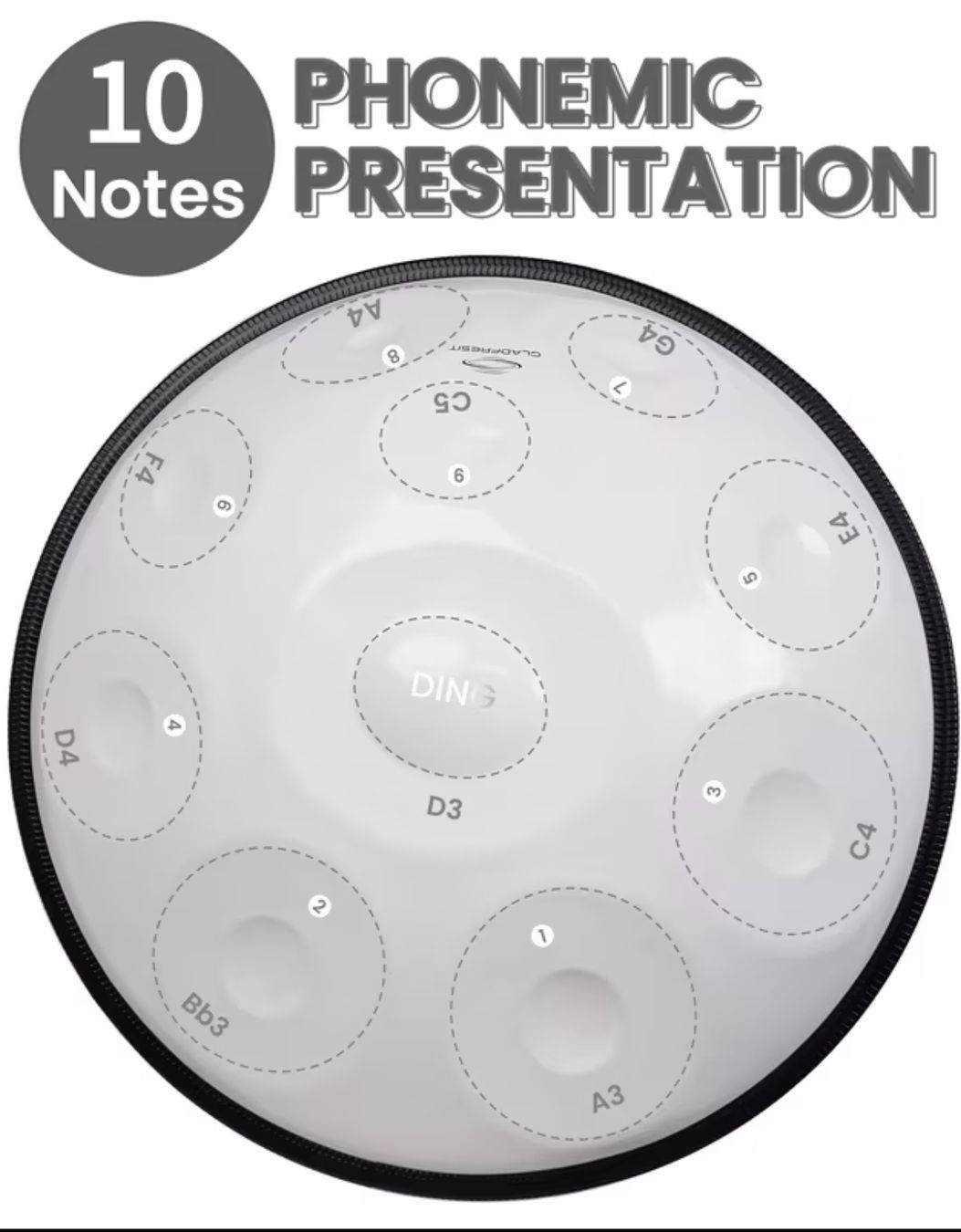 Strumenti musicali: Handpan von Gladfresit d-55.6 cm Weiss – Nuovo e nell'imballaggio originale da Frutigen venduto da Chenel0815 2