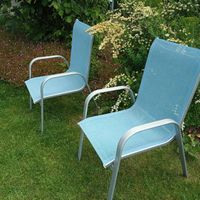 2er-Set Garten-/ Balkonstühle, Stahlrahmen pulverbeschichtet