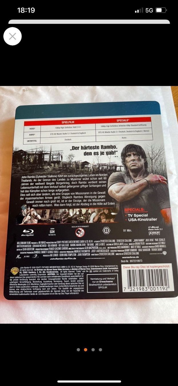 Tutti i DVDs: John rambo steelbook – Usato da Benken ZH venduto da Audi-erich 1