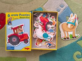 HABA 6 erste Puzzles Bauernhof mit Holzfigur