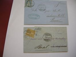 7.XI.77./6.XII.66, 2 KLEINBRIEFCHEN SITZENDE HELVETIA