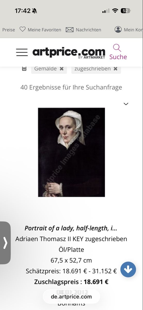 Gemälde: Museales Porträt 16.jh. – Gebraucht aus Emmenbrücke von Antikvogel 9