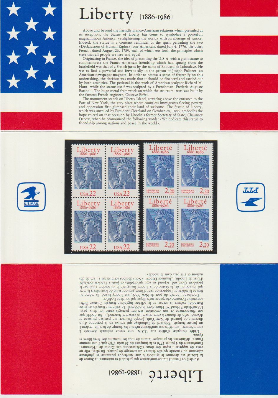 Tutti i francobolli: Liberté 1886-1986 USA – Nuovo e nell'imballaggio originale da Crans-Montana venduto da kira56