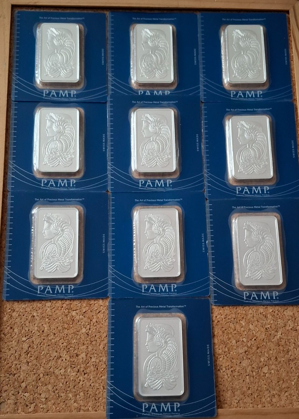 Pamp Metalli preziosi: 10 X 100 GRAMM SILBERBARREN – Nuovo e nell'imballaggio originale da Siglistorf venduto da Winer03 1