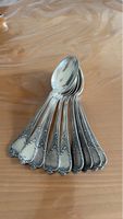 Elegantes antikes Löffel-Set, 9 Stück, Breuker Silberauflage