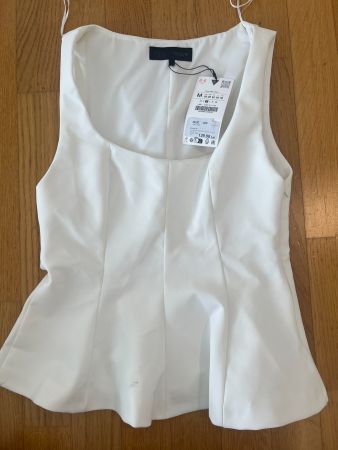 Zara Top, neu, Grösse M, weiss, neu