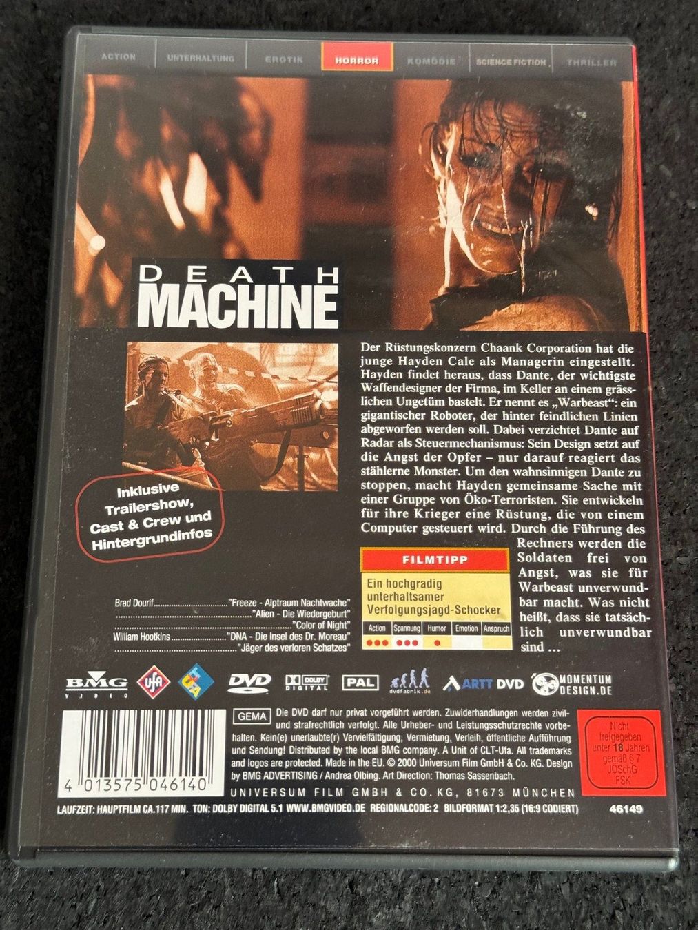 Tutti i DVDs: Death Machine "Es lebt von deiner Angst" Horror DVD  DE – Usato da Fribourg venduto da tschjoly 1