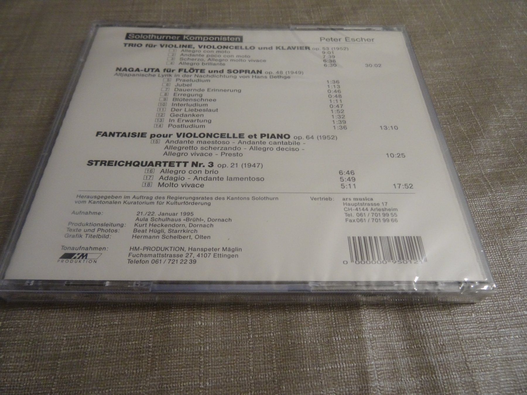 CD: Peter Escher - Solothurner Komponisten - CD NEUWARE – Nuovo e nell'imballaggio originale da Olten venduto da Disc-Ausverkauf 1