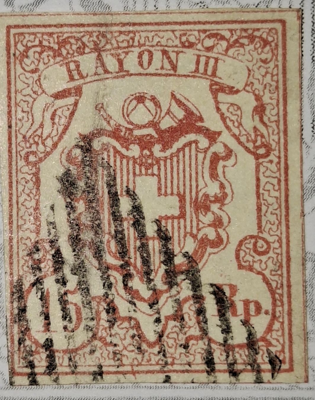 Tutti i francobolli: Rayon Nr. 20 Typ 4 Kat. 200.- signiert.  – Usato da Balgach venduto da SIMEON27