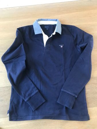 Dunkelblaues Langarm Poloshirt von Gant - Grösse M